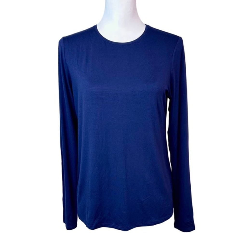 Eileen Fisher Nouveau Jersey Lons Sleeve Crewneck Navy‎ Blue Women's Size S